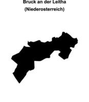 Bruck an der Leitha blank outline map vector