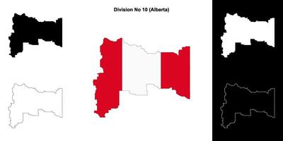 Division No 10, Alberta outline map set vector
