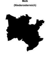 Melk blank outline map vector