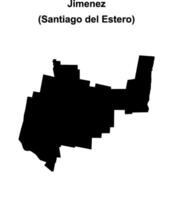 Jimenez department, Santiago del Estero blank outline map vector