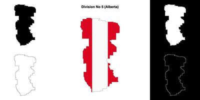 Division No 5, Alberta outline map set vector