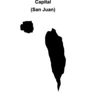 Capital department, San Juan blank outline map vector