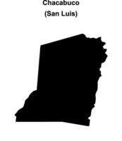 Chacabuco department, San Luis blank outline map vector