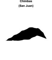 Chimbas department, San Juan blank outline map vector