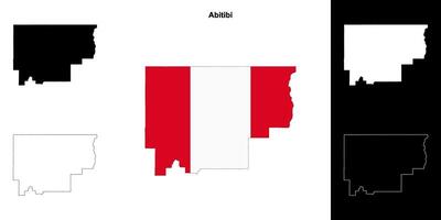 Abitibi, Quebec outline map set vector