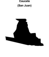Caucete department, San Juan blank outline map vector