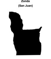 Zonda department, San Juan blank outline map vector