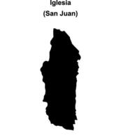 Iglesia department, San Juan blank outline map vector