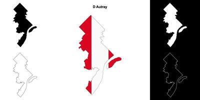 D Autray, Quebec outline map set vector