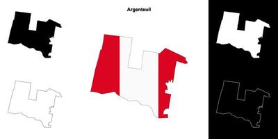 Argenteuil, Quebec outline map set vector