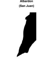 Albardon department, San Juan blank outline map vector