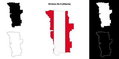 Division No 6, Alberta outline map set vector