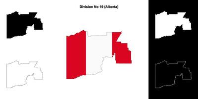 Division No 19, Alberta outline map set vector