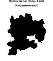 Krems an der Donau Land blank outline map vector