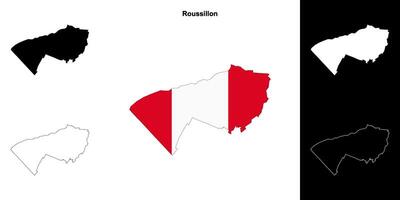 Roussillon, Quebec outline map set vector