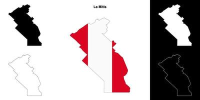 La Mitis, Quebec outline map set vector