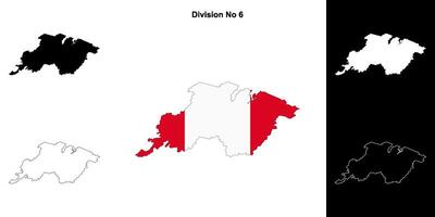 Division No 6, Newfoundland and Labrador outline map set vector