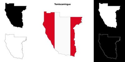 Temiscamingue, Quebec outline map set vector