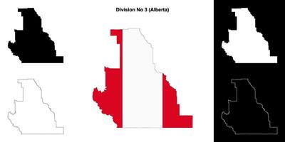 Division No 3, Alberta outline map set vector