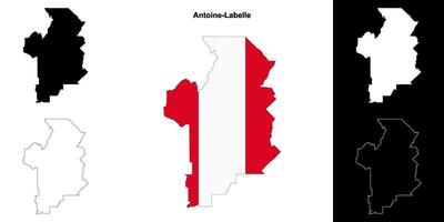 Antoine-Labelle, Quebec outline map set vector