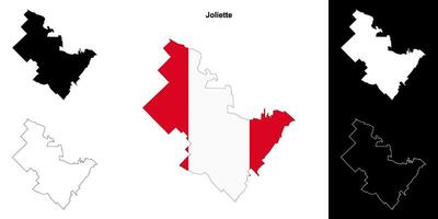 Joliette, Quebec outline map set vector