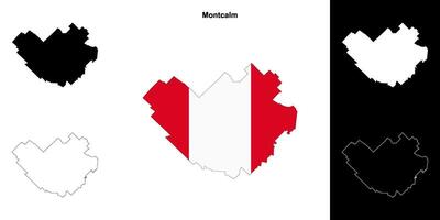 Montcalm, Quebec outline map set vector