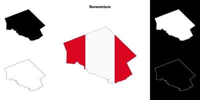 Bonaventure, Quebec outline map set vector