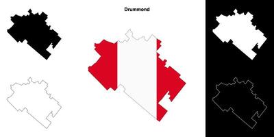 Drummond, Quebec outline map set vector