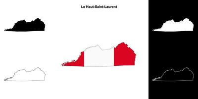 Le Haut-Saint-Laurent, Quebec outline map set vector