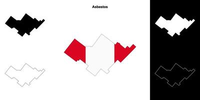 Asbestos, Quebec outline map set vector