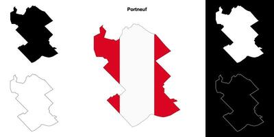 Portneuf, Quebec outline map set vector