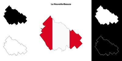La Nouvelle-Beauce, Quebec outline map set vector