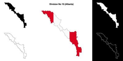 Division No 15, Alberta outline map set vector
