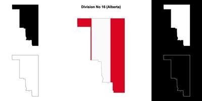 Division No 16, Alberta outline map set vector