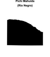 Pichi Mahuida department, Rio Negro blank outline map vector