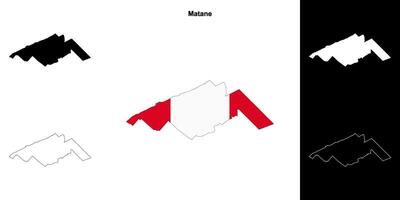 Matane, Quebec outline map set vector