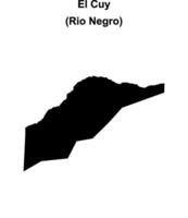 El Cuy department, Rio Negro blank outline map vector