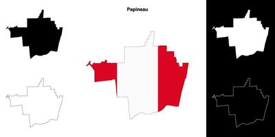 Papineau, Quebec outline map set vector