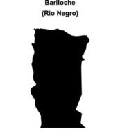Bariloche department, Rio Negro blank outline map vector