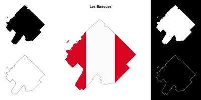 Les Basques, Quebec outline map set vector