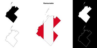 Kamouraska, Quebec outline map set vector