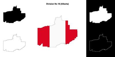 Division No 18, Alberta outline map set vector