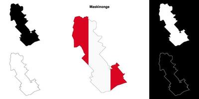 Maskinonge, Quebec outline map set vector