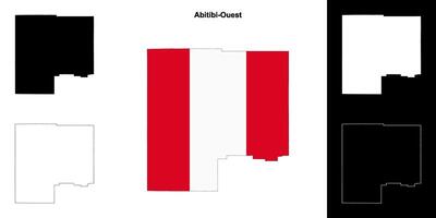 Abitibi-Ouest, Quebec outline map set vector