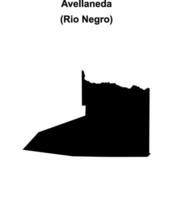 Avellaneda department, Rio Negro blank outline map vector