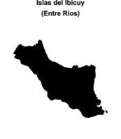 Islas del Ibicuy department, Entre Rios blank outline map vector