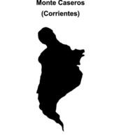Monte Caseros department, Corrientes blank outline map vector