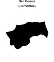 San Cosme department, Corrientes blank outline map vector
