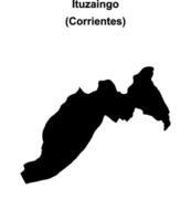 Ituzaingo department, Corrientes blank outline map vector