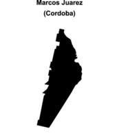 Marcos Juarez department, Cordoba blank outline map vector